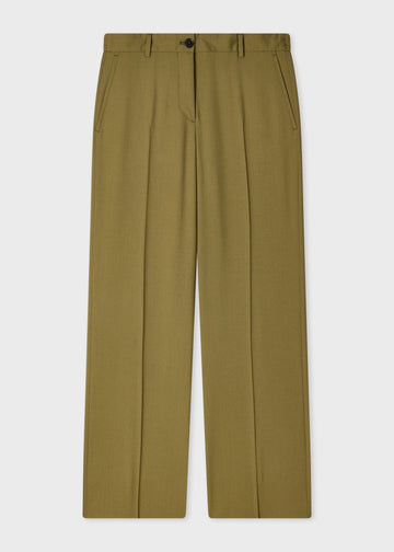 Young Ideas & Henmores -Split Slim Cropped Trouser -36 Olive Green -10