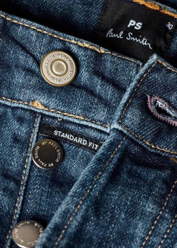 Young Ideas & Henmores -Standard Fit Jeans -Mid Blue -36