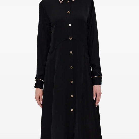 Young Ideas & Henmores -Swirl Hem Classic Midi Dress -79 Black -8
