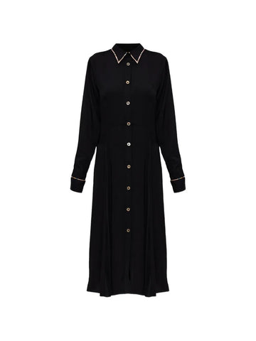 Young Ideas & Henmores -Swirl Hem Classic Midi Dress -79 Black -8