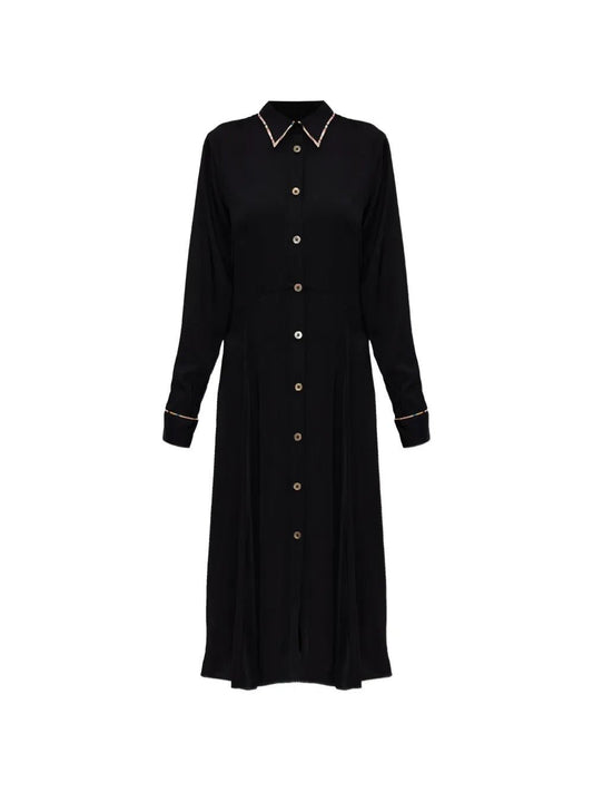 Young Ideas & Henmores -Swirl Hem Classic Midi Dress -79 Black -8