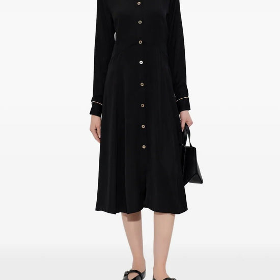 Young Ideas & Henmores -Swirl Hem Classic Midi Dress -79 Black -8