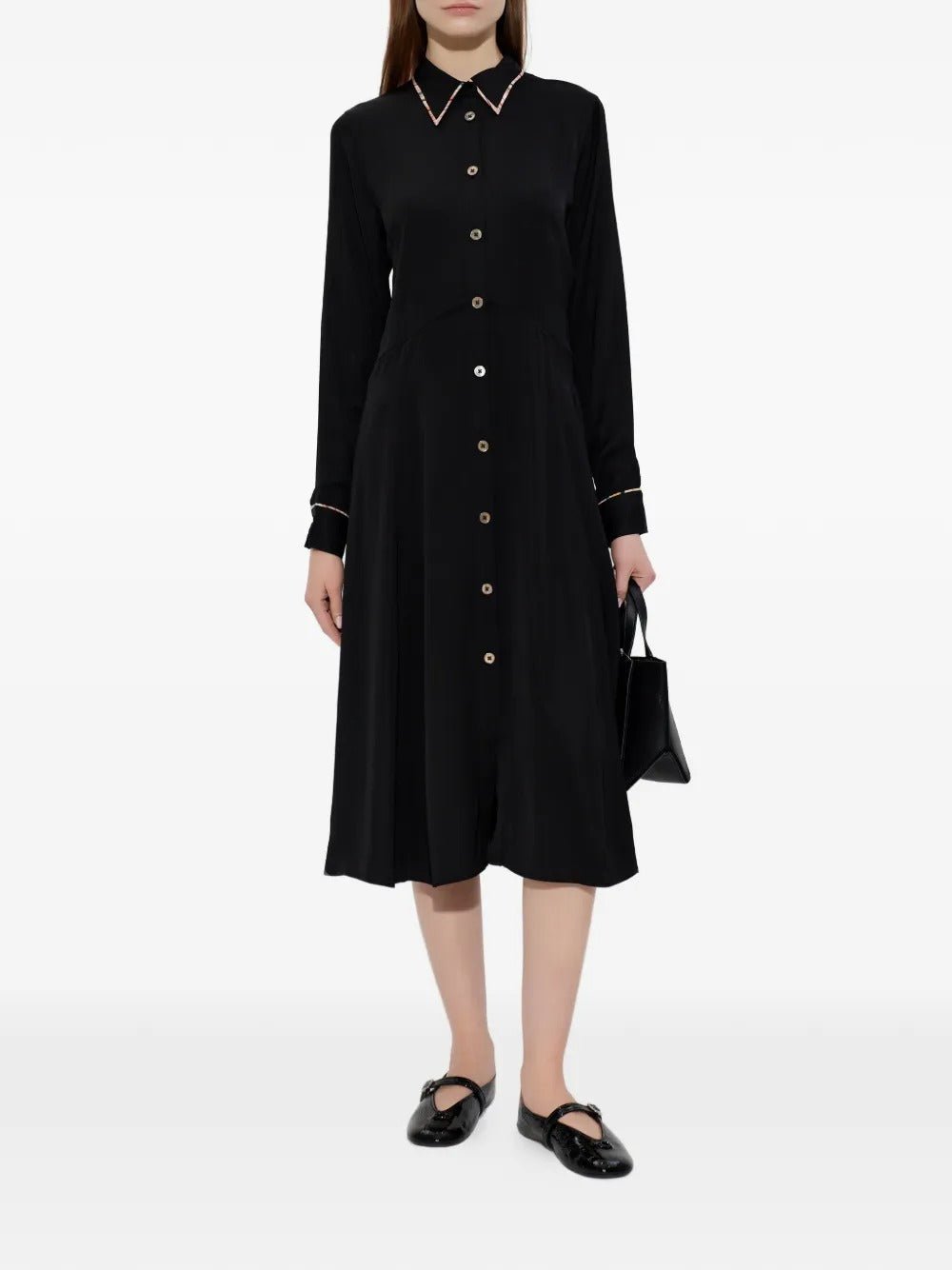 Young Ideas & Henmores -Swirl Hem Classic Midi Dress -79 Black -8