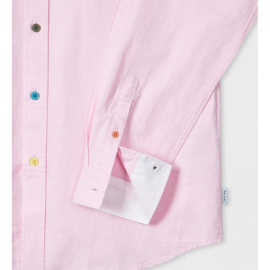 Young Ideas/Henmores - Tailored Fit Coloured Buttons Shirt - 20 Pink - M