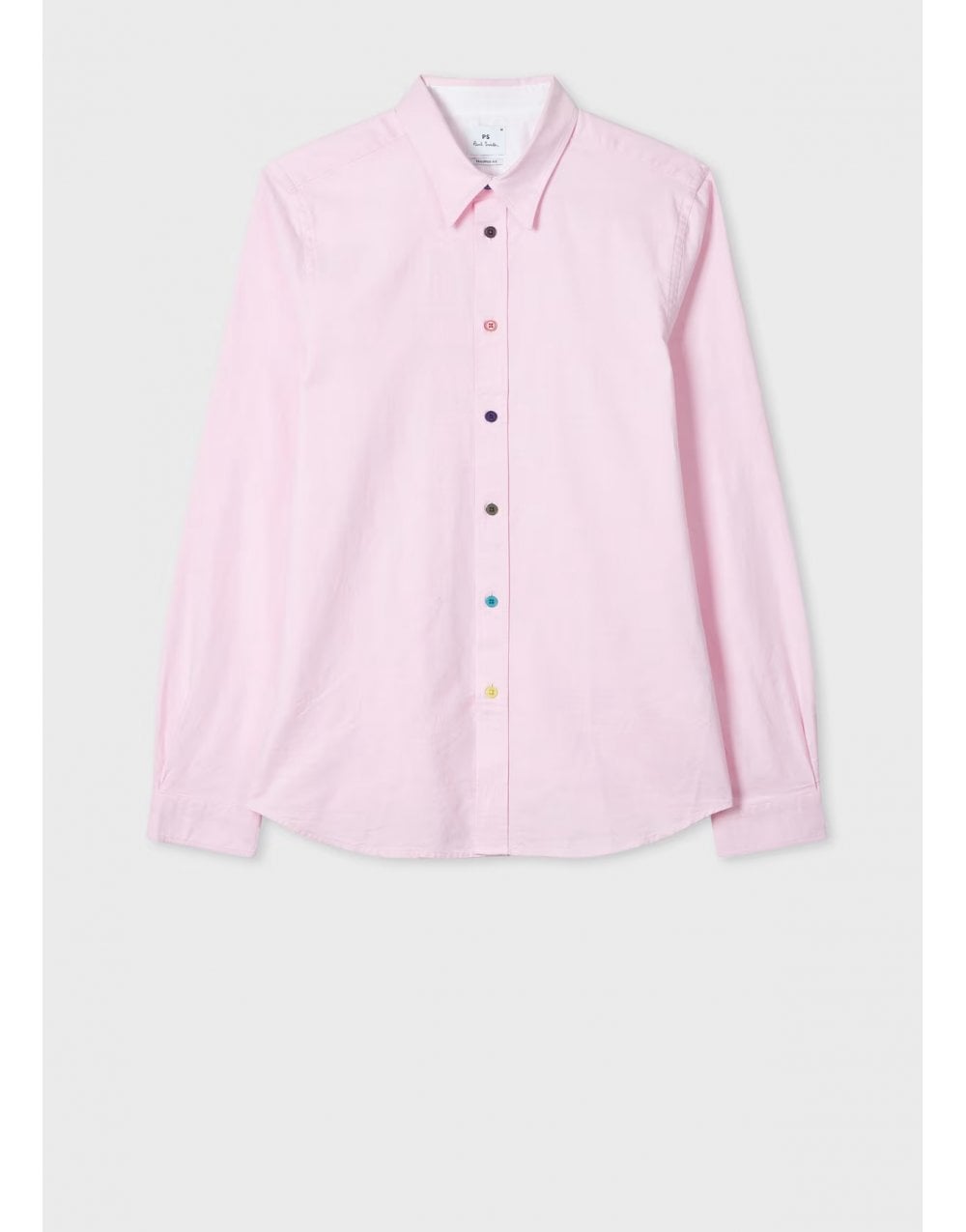 Young Ideas/Henmores - Tailored Fit Coloured Buttons Shirt - 20 Pink - M