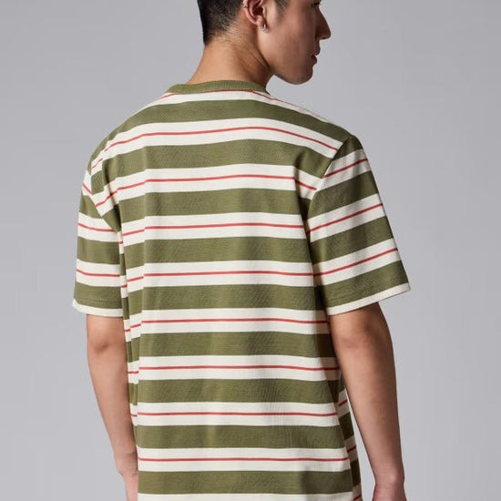 Young Ideas & Henmores -Thick Multi Stripe Short Sleeve T-Shirt -36 Green Multi -L