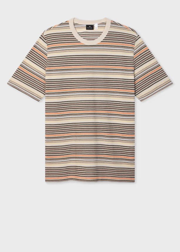 Young Ideas & Henmores -Thin Multi Stripe Short Sleeve T-Shirt -92 Multicolour -L