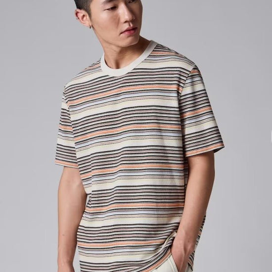 Young Ideas & Henmores -Thin Multi Stripe Short Sleeve T-Shirt -92 Multicolour -L