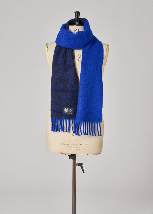 Young Ideas & Henmores -Two Colour Block Scarf -45 Blue -OS