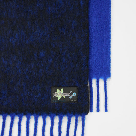 Young Ideas & Henmores -Two Colour Block Scarf -45 Blue -OS