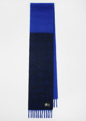 Young Ideas & Henmores -Two Colour Block Scarf -45 Blue -OS