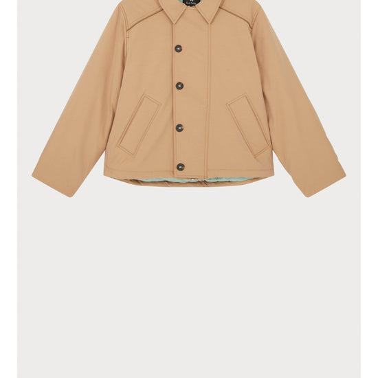 Young Ideas/Henmores - Zip Button Wadded Jacket - 62 Brown - XS