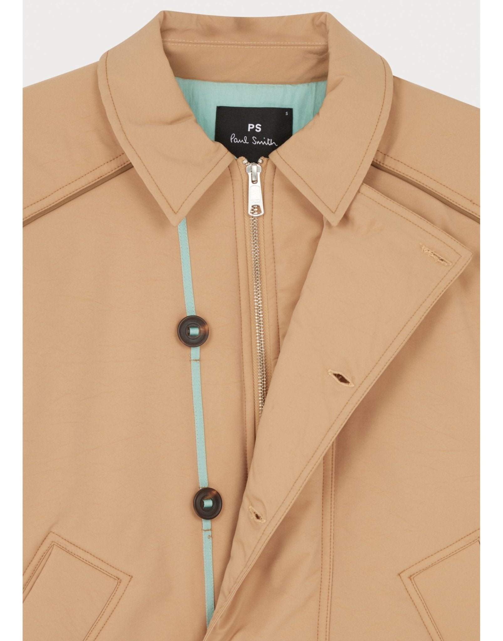 Young Ideas/Henmores - Zip Button Wadded Jacket - 62 Brown - XS