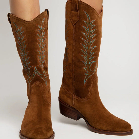Young Ideas & Henmores -Goldie Embroidered Cowboy Boots -223 Peat -4