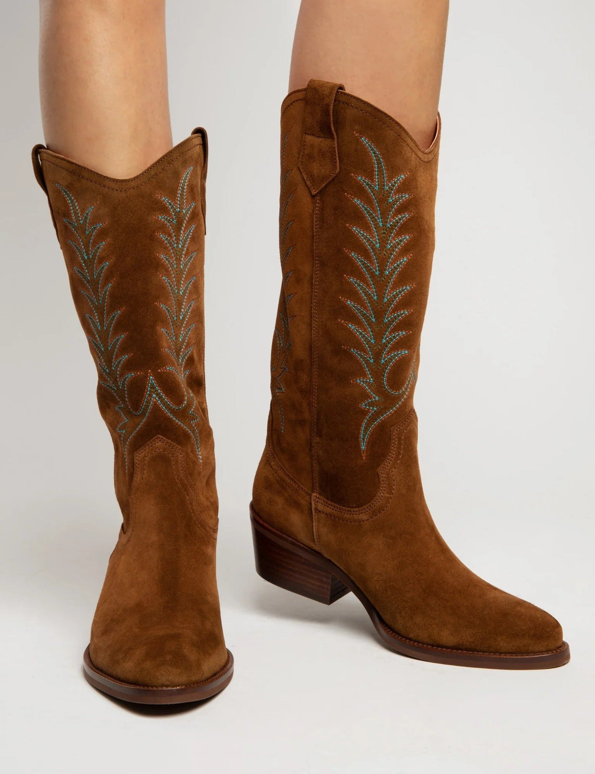 Young Ideas & Henmores -Goldie Embroidered Cowboy Boots -223 Peat -4