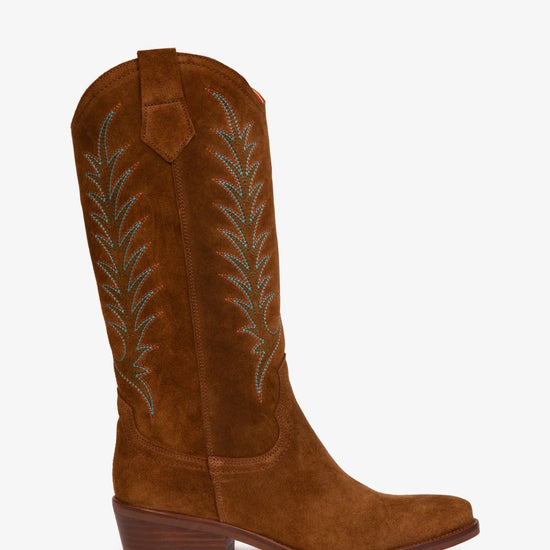 Young Ideas & Henmores -Goldie Embroidered Cowboy Boots -223 Peat -4