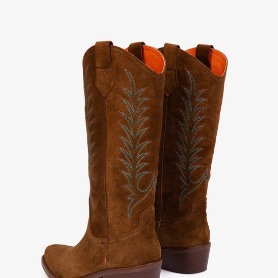 Young Ideas & Henmores -Goldie Embroidered Cowboy Boots -223 Peat -4