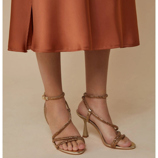 Young Ideas/Henmores - Abisso Diamante Detail Strappy Heels - 001 Gold - 4