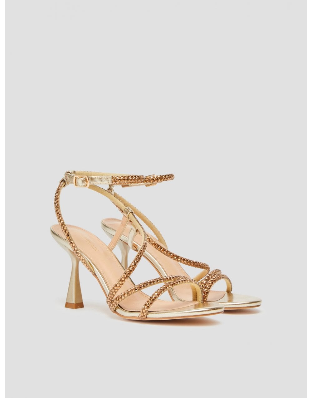Young Ideas/Henmores - Abisso Diamante Detail Strappy Heels - 001 Gold - 4