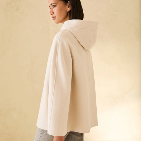 Young Ideas & Henmores - Adorato Hooded Short Wool Coat - 001 Natural - 6