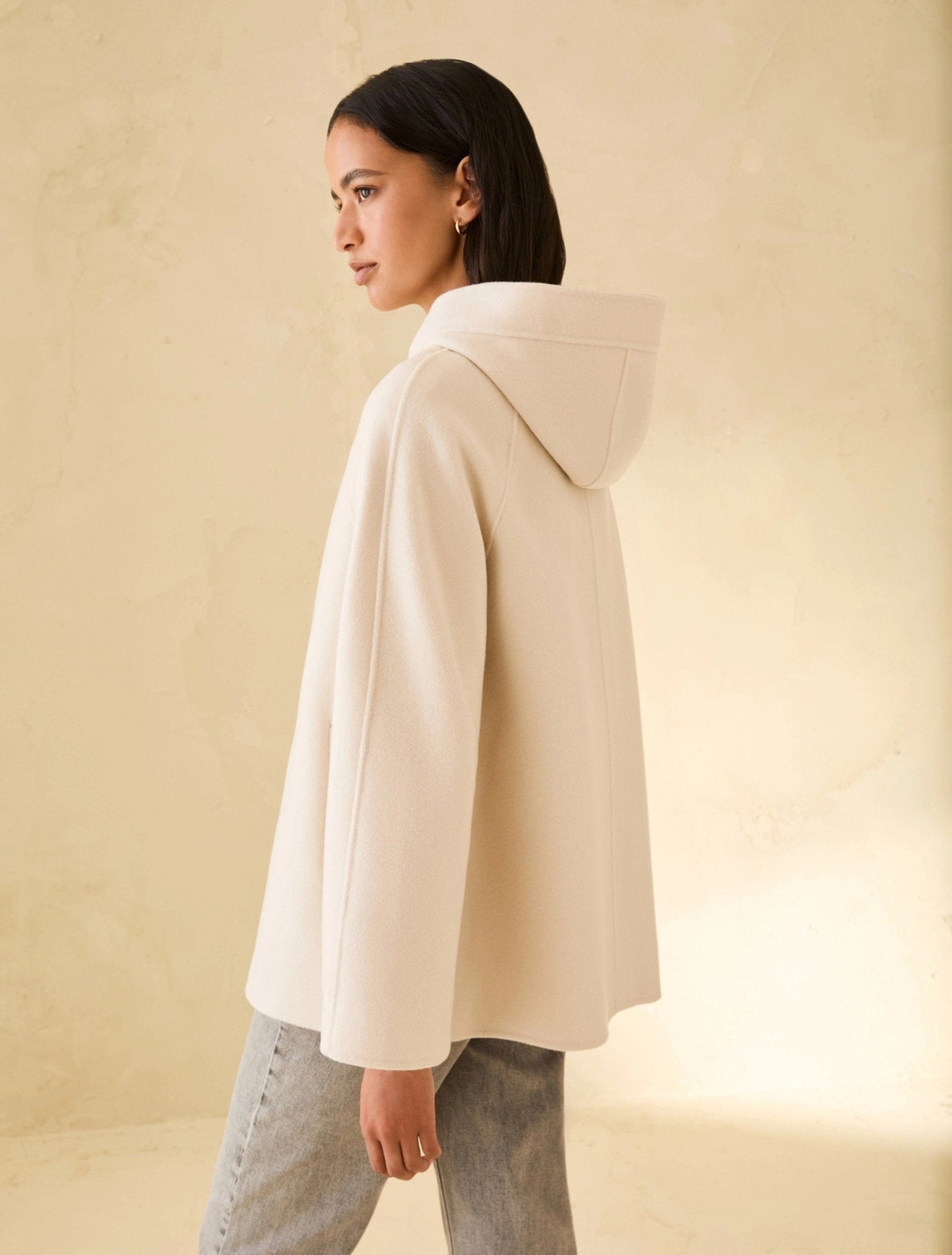 Young Ideas & Henmores - Adorato Hooded Short Wool Coat - 001 Natural - 6