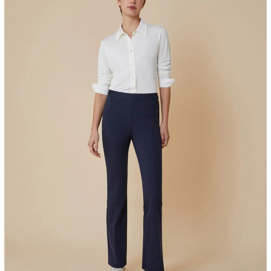 Young Ideas/Henmores - Again Jersey Stretch Bootleg Trousers - 003 Navy - 10