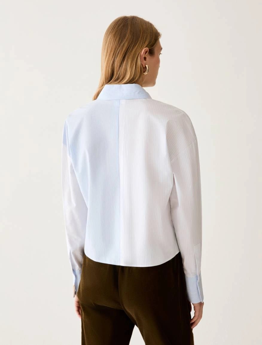 Young Ideas & Henmores -Ara Striped Short Shirt -001 Light Blue -8