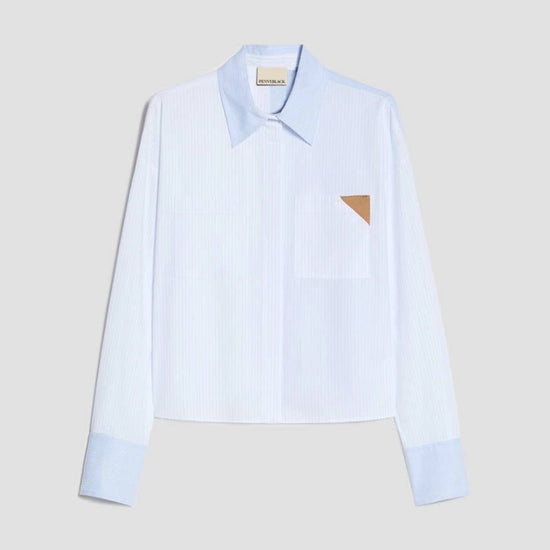 Young Ideas & Henmores -Ara Striped Short Shirt -001 Light Blue -8