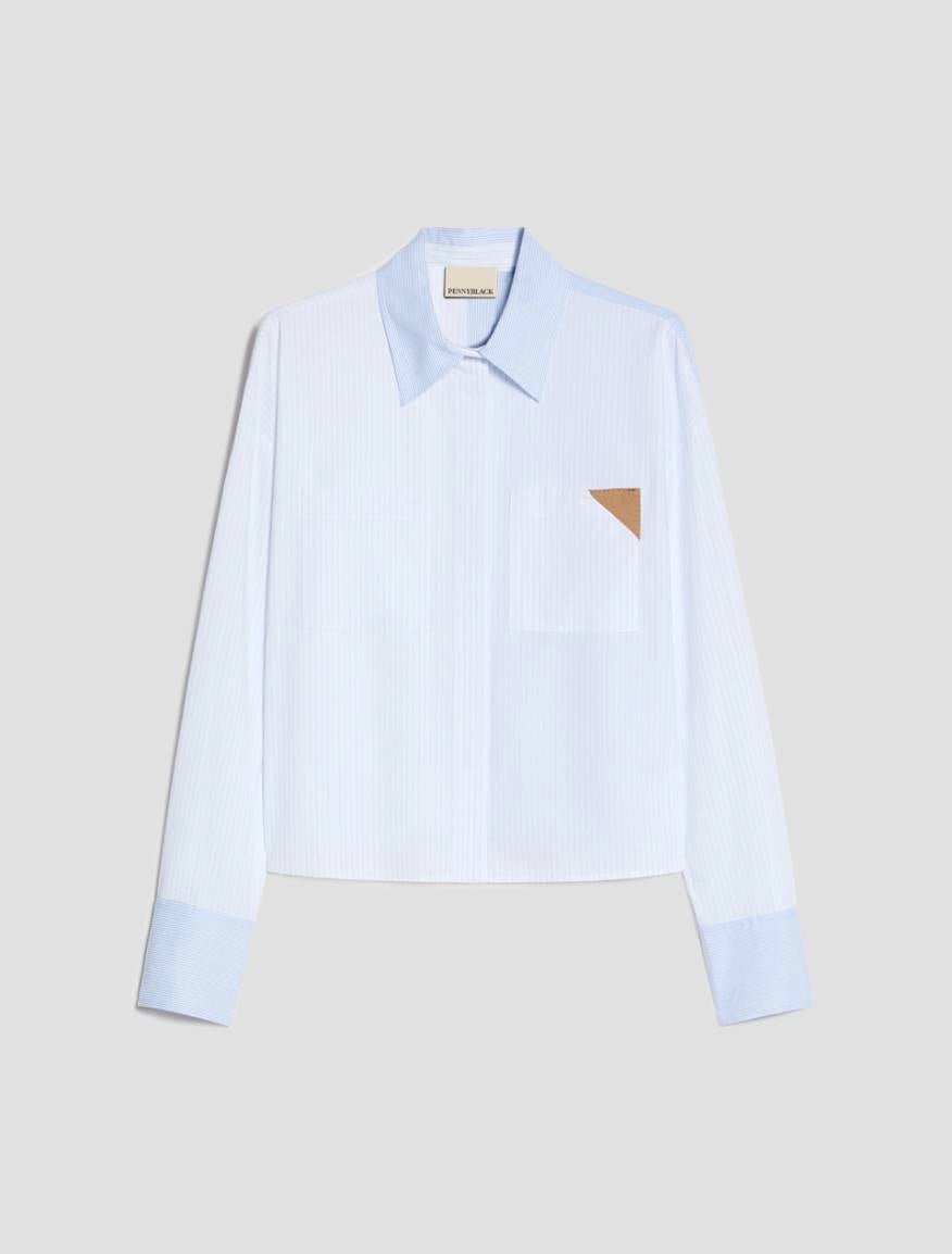 Young Ideas & Henmores -Ara Striped Short Shirt -001 Light Blue -8