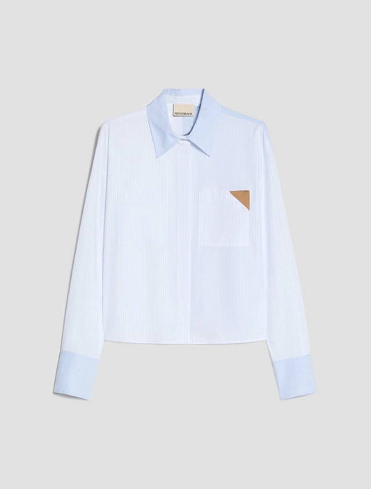 Young Ideas & Henmores -Ara Striped Short Shirt -001 Light Blue -8