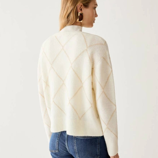 Young Ideas & Henmores -Boero Diamond Fleck Jumper -003 White -XS