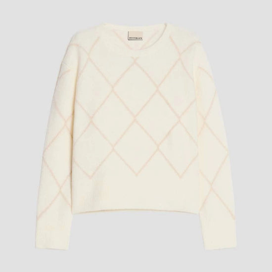 Young Ideas & Henmores -Boero Diamond Fleck Jumper -003 White -XS
