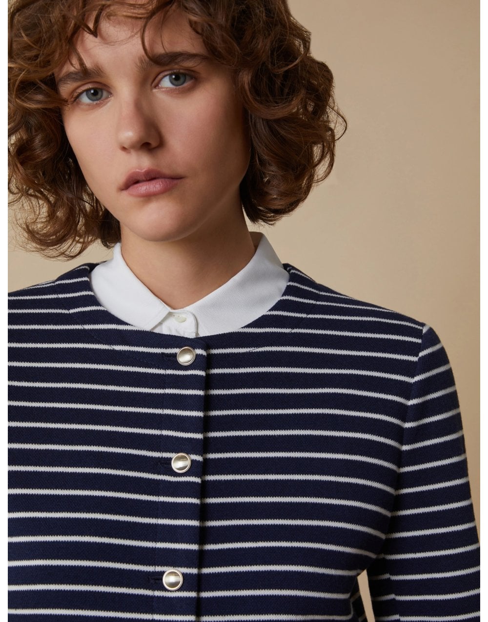 Young Ideas/Henmores - Carena Striped Jersey Jacket - 002 Navy Pinstripes - 10