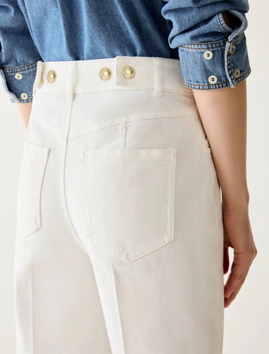 Young Ideas & Henmores -Cobalto Wide Leg Jeans -001 Wool White -8