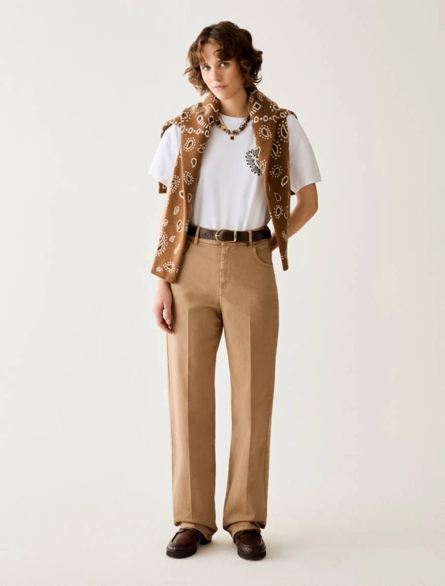 Young Ideas & Henmores -Cobalto Wide Leg Jeans -002 Camel -8