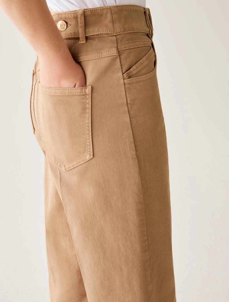 Young Ideas & Henmores -Cobalto Wide Leg Jeans -002 Camel -8