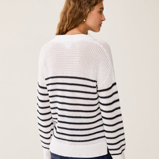 Young Ideas & Henmores - Dolce Knitted Stripe Jumper - 006 Navy Stripe - XS
