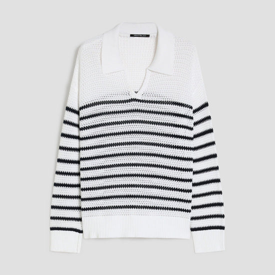 Young Ideas & Henmores - Dolce Knitted Stripe Jumper - 006 Navy Stripe - XS