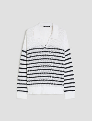 Young Ideas & Henmores - Dolce Knitted Stripe Jumper - 006 Navy Stripe - XS
