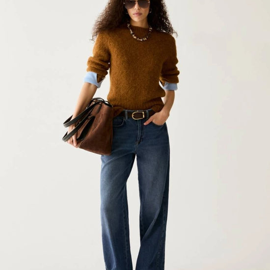 Young Ideas & Henmores -Emiro Alpaca Mix Jumper -003 Tobacco Brown -XS