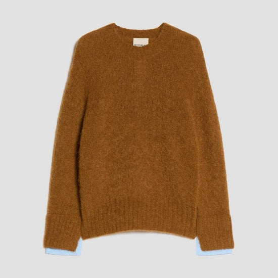 Young Ideas & Henmores -Emiro Alpaca Mix Jumper -003 Tobacco Brown -XS