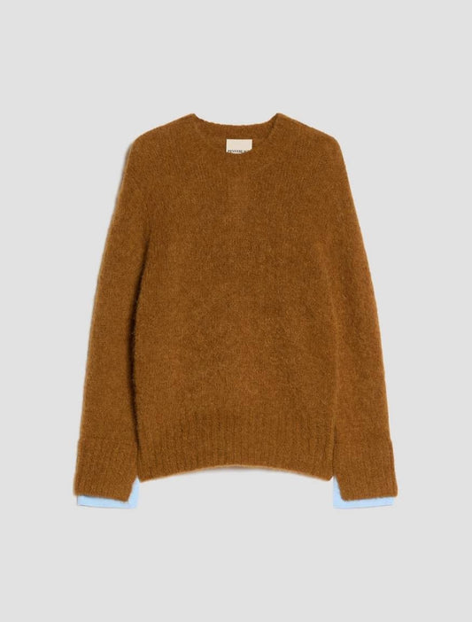 Young Ideas & Henmores -Emiro Alpaca Mix Jumper -003 Tobacco Brown -XS