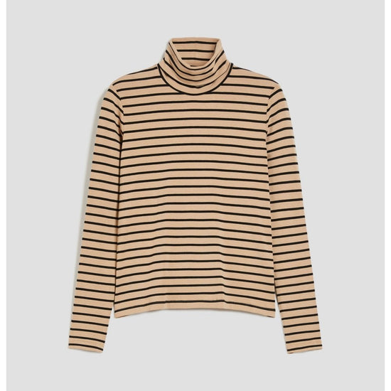 Young Ideas/Henmores - Ibiza Roll Neck Striped Top - 003 Black - S