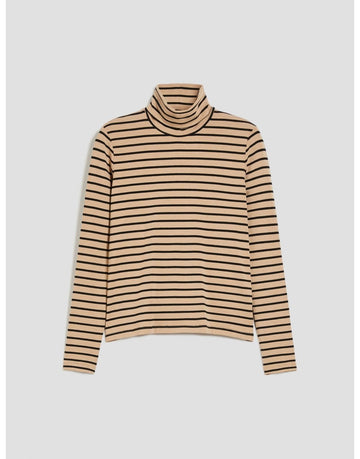 Young Ideas/Henmores - Ibiza Roll Neck Striped Top - 003 Black - S