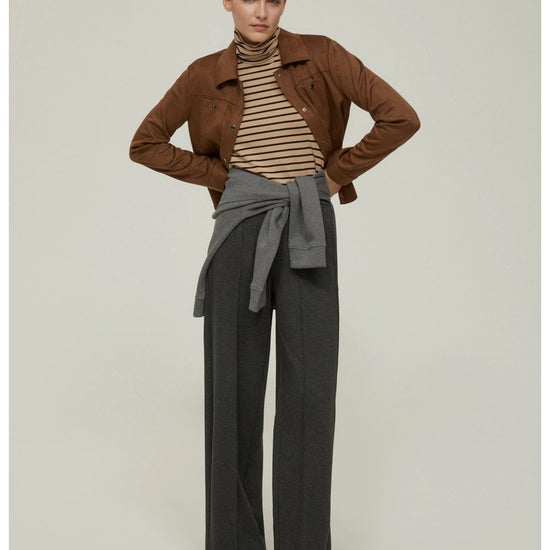 Young Ideas/Henmores - Ibiza Roll Neck Striped Top - 003 Black - S