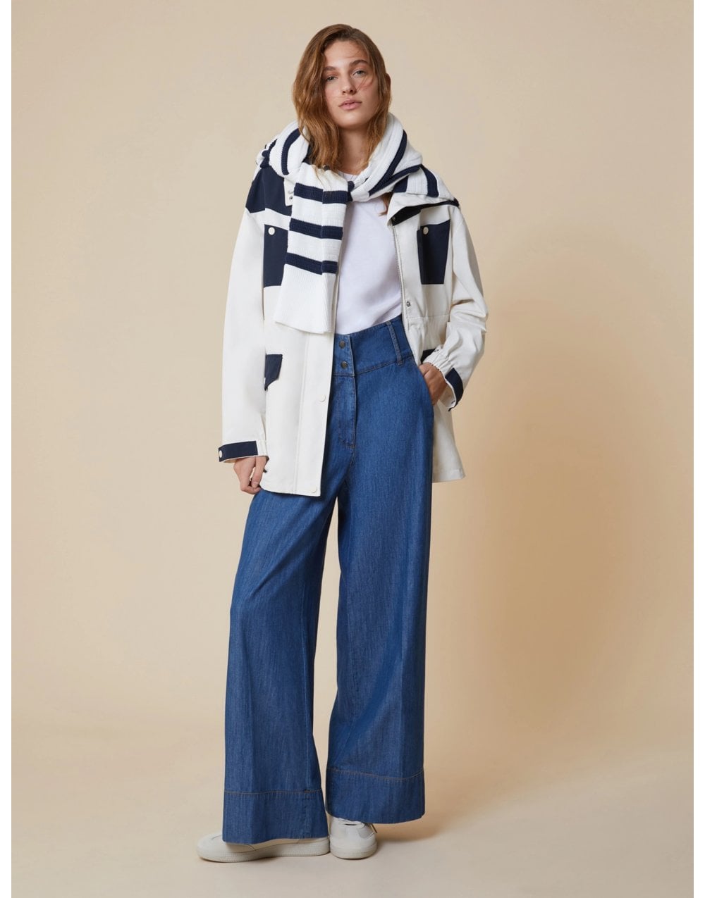 Young Ideas/Henmores - Ino Contrast Pockets Rain Jacket - 001 Ivory - 10