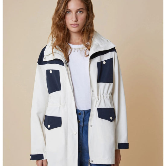 Young Ideas/Henmores - Ino Contrast Pockets Rain Jacket - 001 Ivory - 10