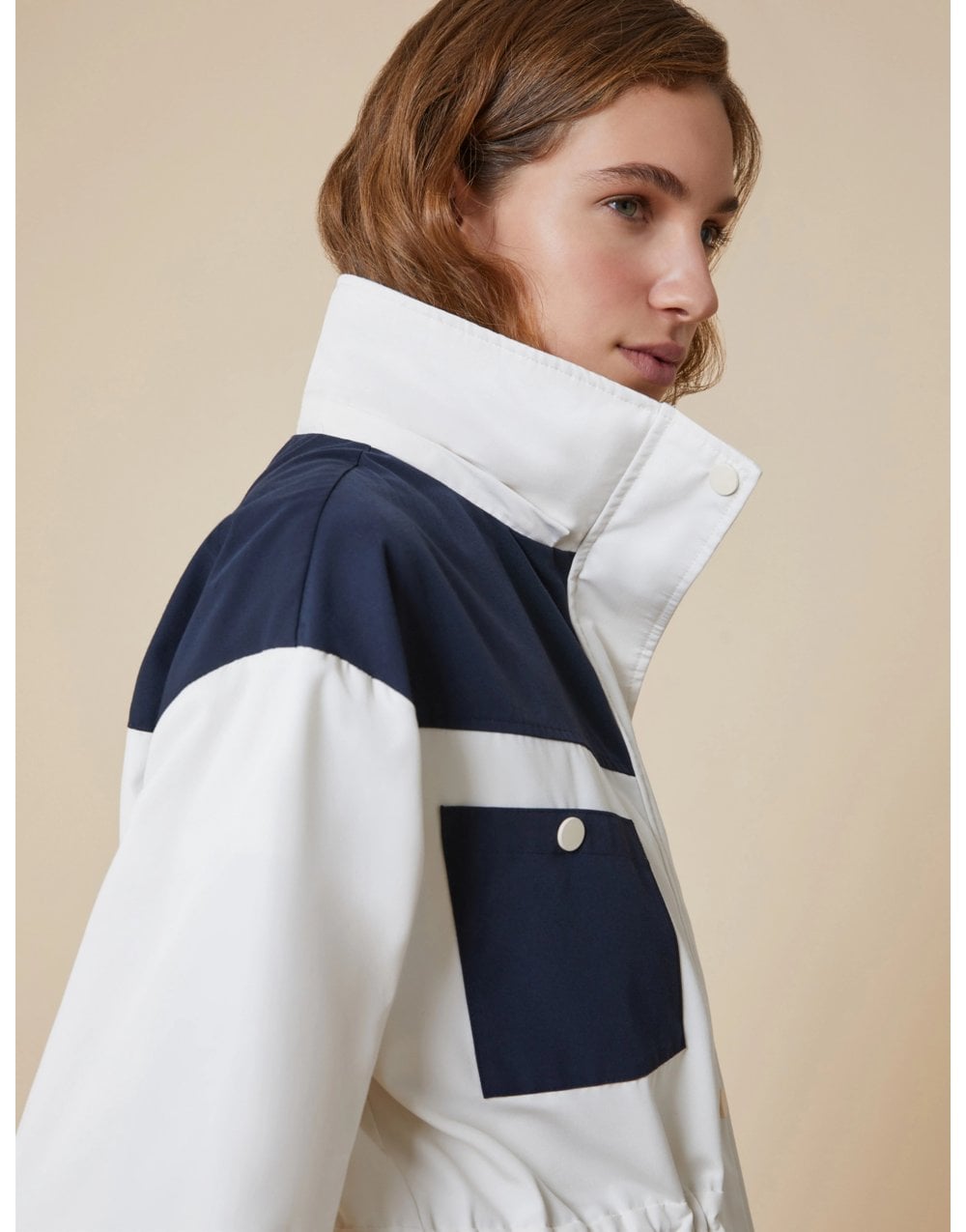 Young Ideas/Henmores - Ino Contrast Pockets Rain Jacket - 001 Ivory - 10