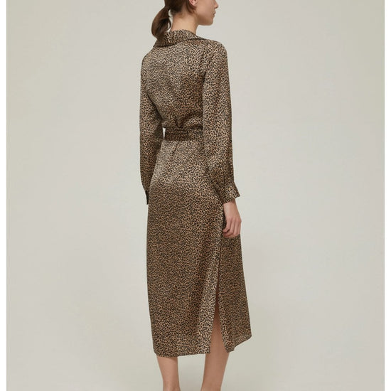 Young Ideas/Henmores - Lione Tie Waist Midi Dress - 001 Camel Spotted - 8