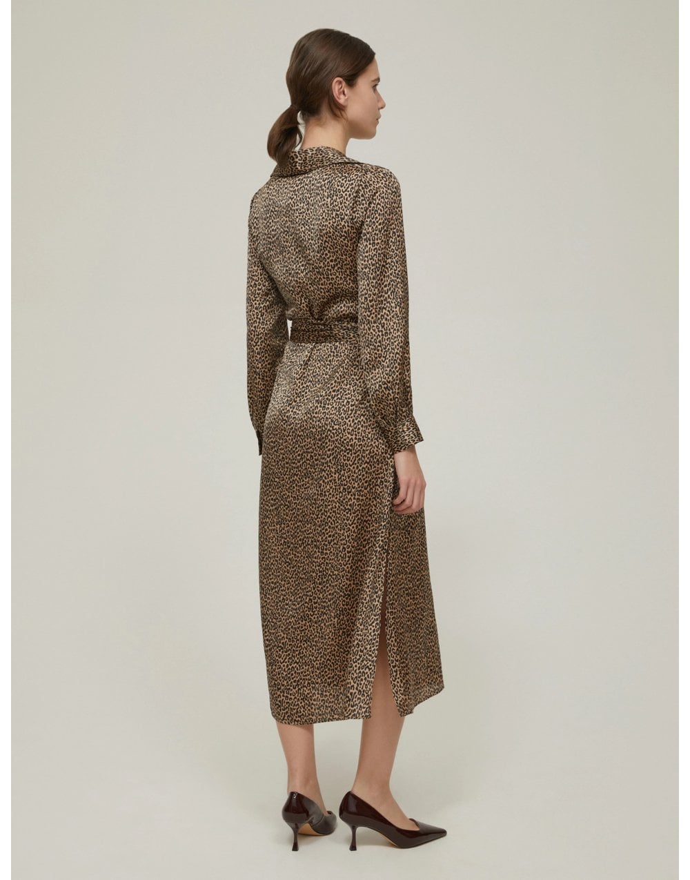 Young Ideas/Henmores - Lione Tie Waist Midi Dress - 001 Camel Spotted - 8
